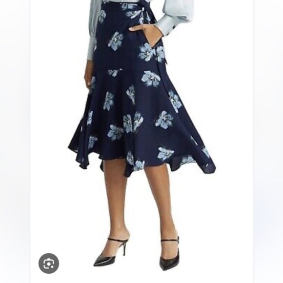 NWT | Club Monaco Wrap Midi Skirt (floral print) | Sz US 00 - Picture 3 of 6